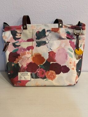 R. Riveter Floral Canvas Tote Bag - Pink Multi